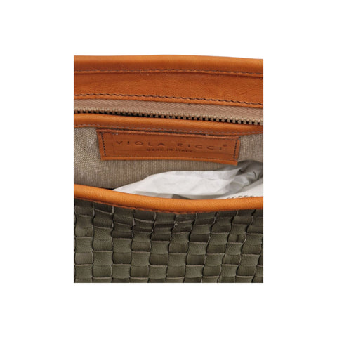 Borsa in pelle verde - ambra