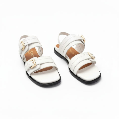 Mara - sandalo in pelle bianca