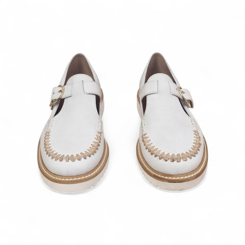 Jasmine - mocassino con cinturino pelle latte