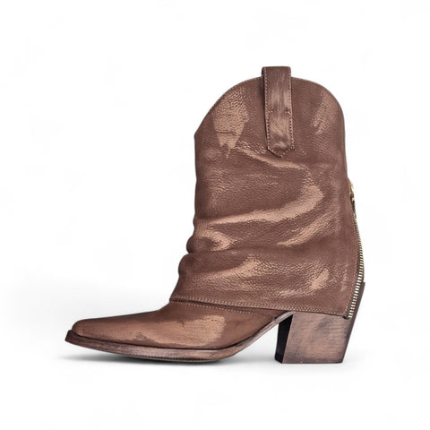 Julia - Stivaletto tex in pelle cioccolato lurex