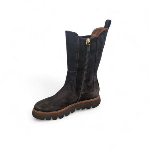 Gio - Stivale beatles in pelle nero kombat zip