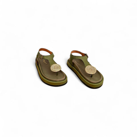 Sole - Infradito nappa muschio gioiello - look