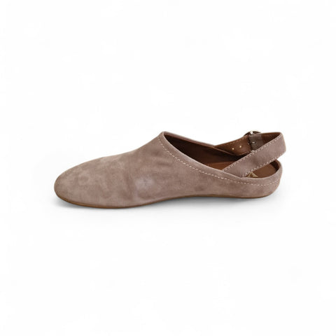 Zeudi - sabot slingback - pelle suede cachemire - sabbia