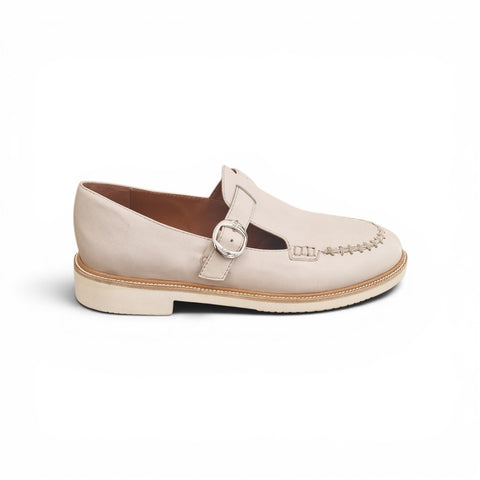 Jasmine - mocassino con cinturino pelle avorio
