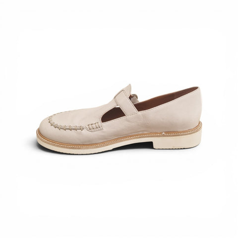 Jasmine - mocassino con cinturino pelle avorio