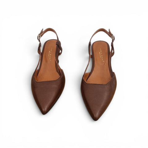 Linda - slingback pelle cioccolato