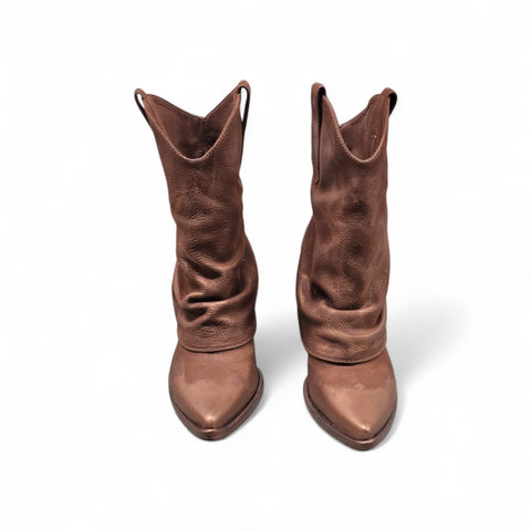Julia - Stivaletto tex in pelle cioccolato lurex