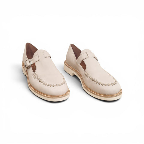 Jasmine - mocassino con cinturino pelle avorio