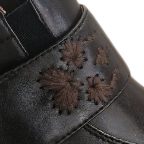 Bianca - Stivalleto in pelle nero lana lux