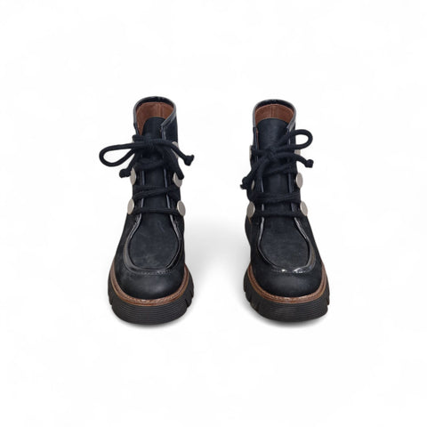 Gio - Anfibio pelle nabuk nero kombat