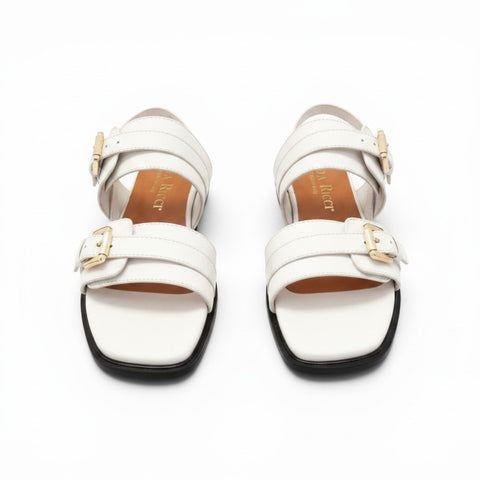 Mara - sandalo in pelle bianca