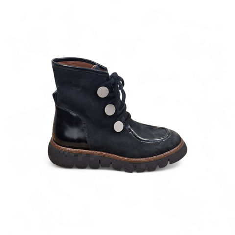 Gio - Anfibio pelle nabuk nero kombat