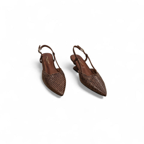 Linda - slingback pelle intrecciata t.moro