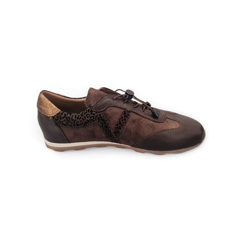 Sneaker "Gioia" in Nappa Guanteria e Camoscio Goffrato Animalier con Lavorazione a Sacchetto
