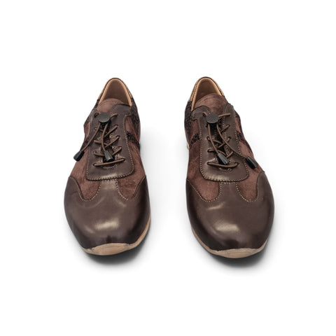 Sneaker "Gioia" in Nappa Guanteria e Camoscio Goffrato Animalier con Lavorazione a Sacchetto