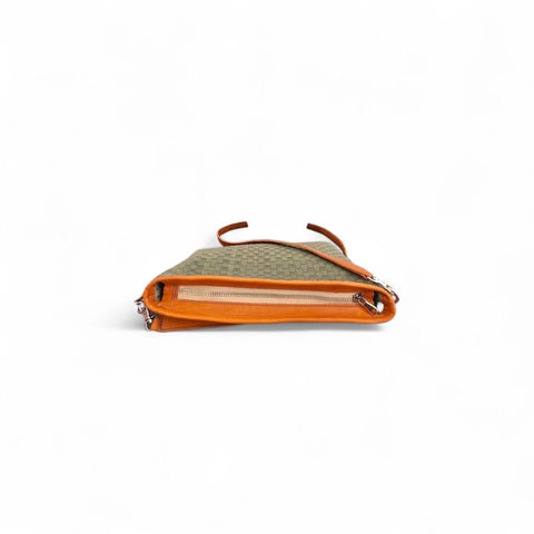 Borsa in pelle verde - ambra