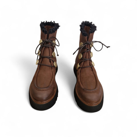 Gio - Anfibio pelle nabuk cioccolato kombat