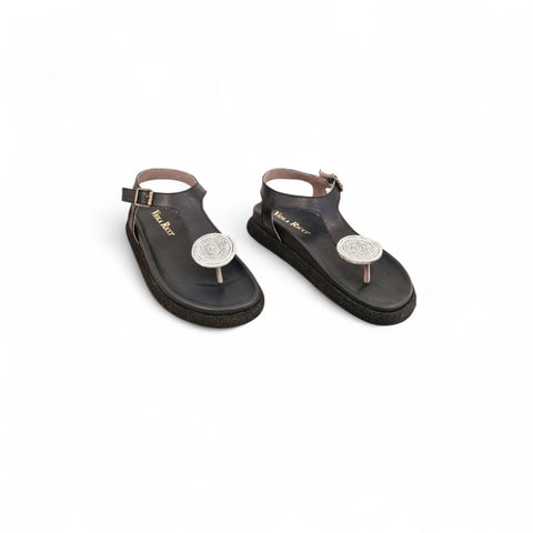 Sole - Infradito nappa nera gioiello - fashion