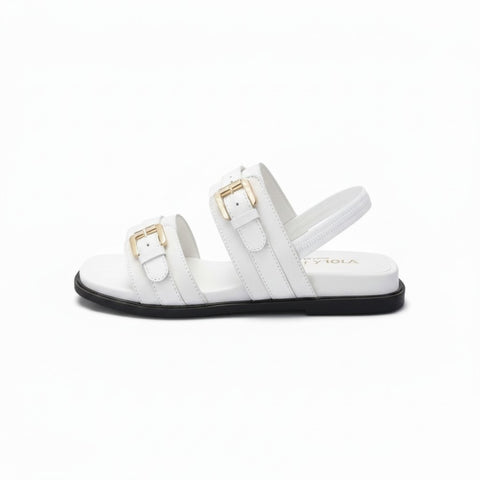 Mara - sandalo in pelle bianca