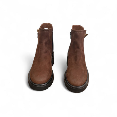 Bianca - Stivalleto in pelle cioccolato lux