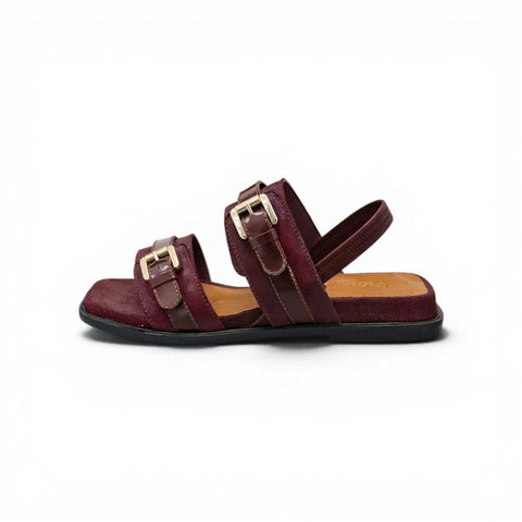 Mara - sandalo in pelle bordò