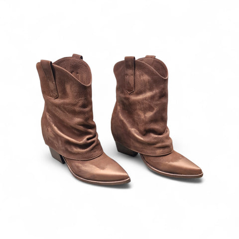 Julia - Stivaletto tex in pelle cioccolato lurex