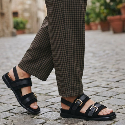 Mara - sandalo in pelle nero