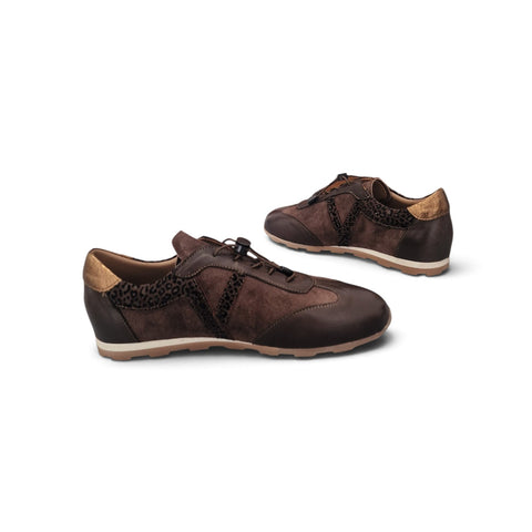 Sneaker "Gioia" in Nappa Guanteria e Camoscio Goffrato Animalier con Lavorazione a Sacchetto