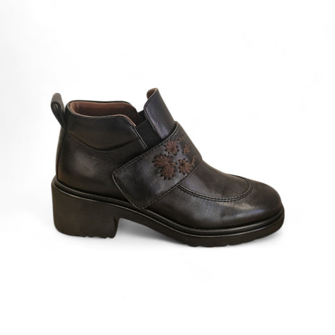 Bianca - Stivalleto in pelle nero lana lux