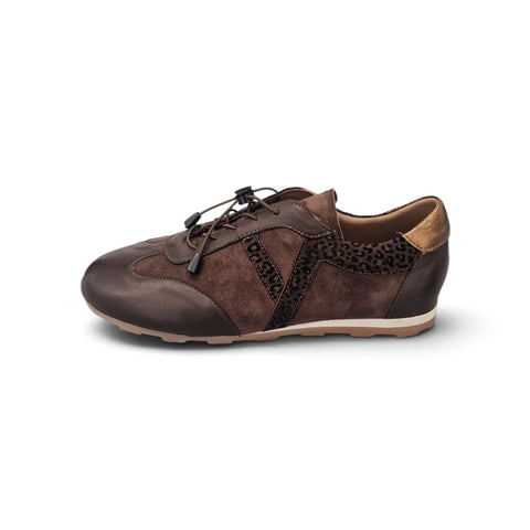 Sneaker "Gioia" in Nappa Guanteria e Camoscio Goffrato Animalier con Lavorazione a Sacchetto