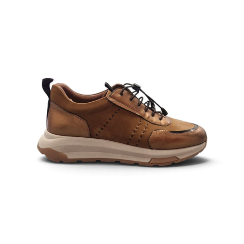 Silvy - Pelle Ciccolato -  Bronzo - Allacciatura Elastica e Suola Chunky Comfort