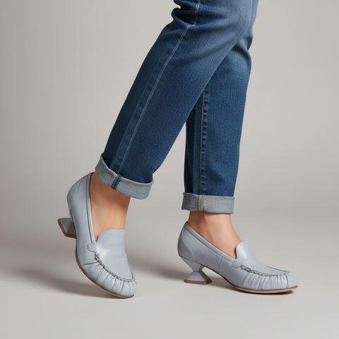 Aurora - mocassino loafer - pelle cielo