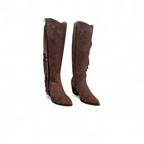 Julia - Stivale alto in pelle cioccolato