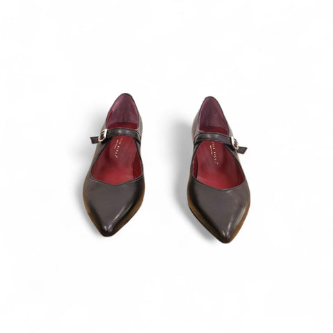 Linda - décolletè con cinturino nappa glove nero