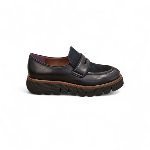 Gio - Mocassino pelle e cavallino nero