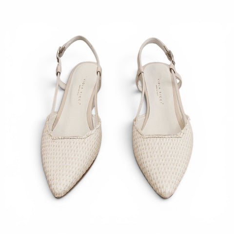 Linda - slingback rafia - nappa glove avorio