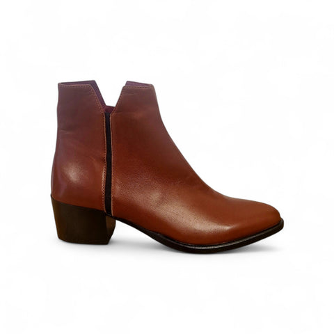 Viola - stivaletto in pelle guanto rhum