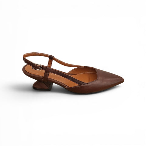 Linda - slingback pelle cioccolato