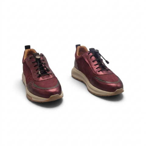 Silvy - Pelle Bordò - Allacciatura Elastica e Suola Chunky Comfort