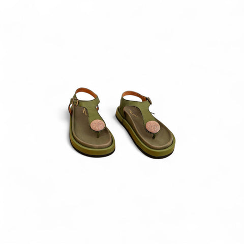 Sole - Infradito nappa muschio rafia - look