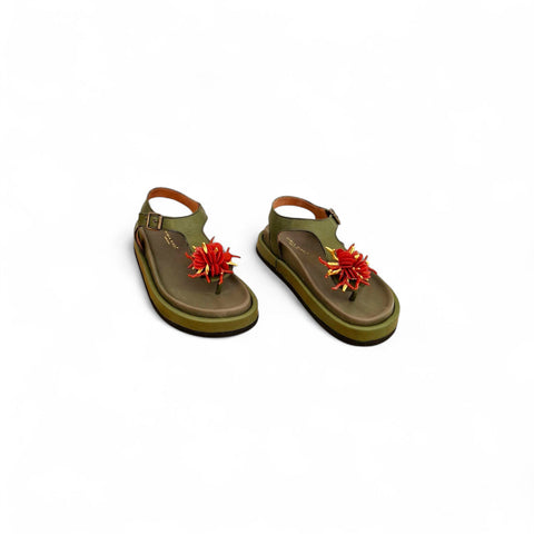 Sole - Infradito nappa muschio corallo - look