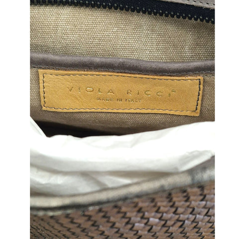 Borsa in pelle zinco
