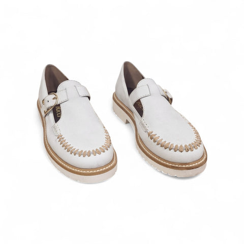 Jasmine - mocassino con cinturino pelle latte