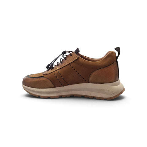 Silvy - Pelle Ciccolato -  Bronzo - Allacciatura Elastica e Suola Chunky Comfort