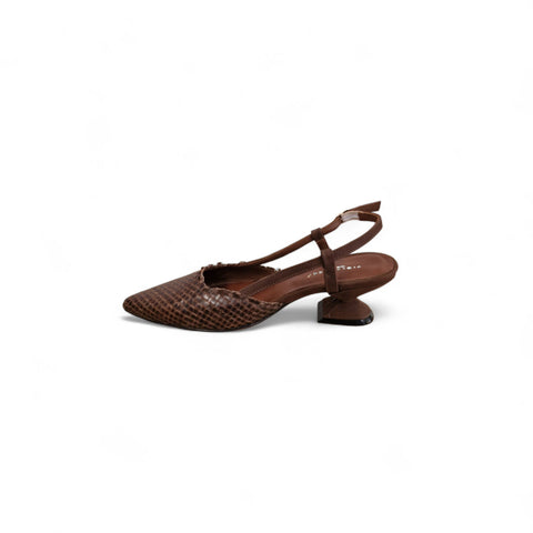 Linda - slingback pelle intrecciata t.moro
