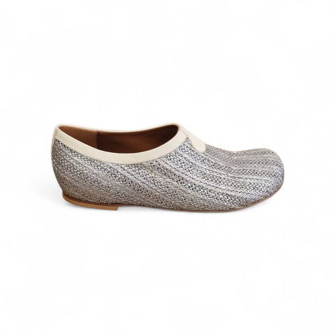 Amos - slippers - rafia- pelle - Gesso