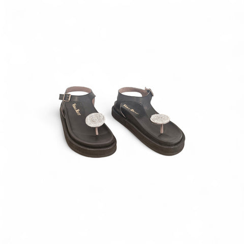 Sole - Infradito nappa nera gioiello - look