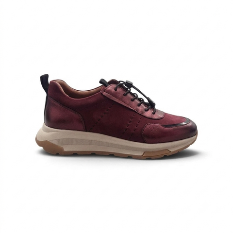 Silvy - Pelle Bordò - Allacciatura Elastica e Suola Chunky Comfort