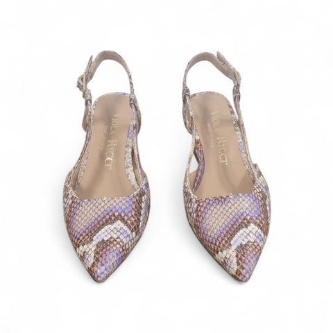 Linda - slingback pitone caramello - lavanda