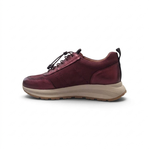 Silvy - Pelle Bordò - Allacciatura Elastica e Suola Chunky Comfort
